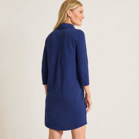 Tommy Bahama Ashby Isles 3/4 Sleeve Cotton Jersey Polo Dress in Navy NWT - Picture 3 of 8